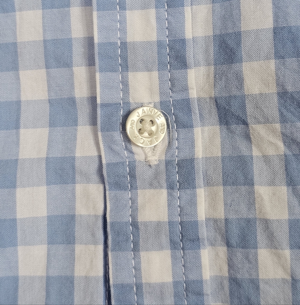Janie and Jack Boys Gingham Poplin Button Down Shirt - Picture 3 of 6